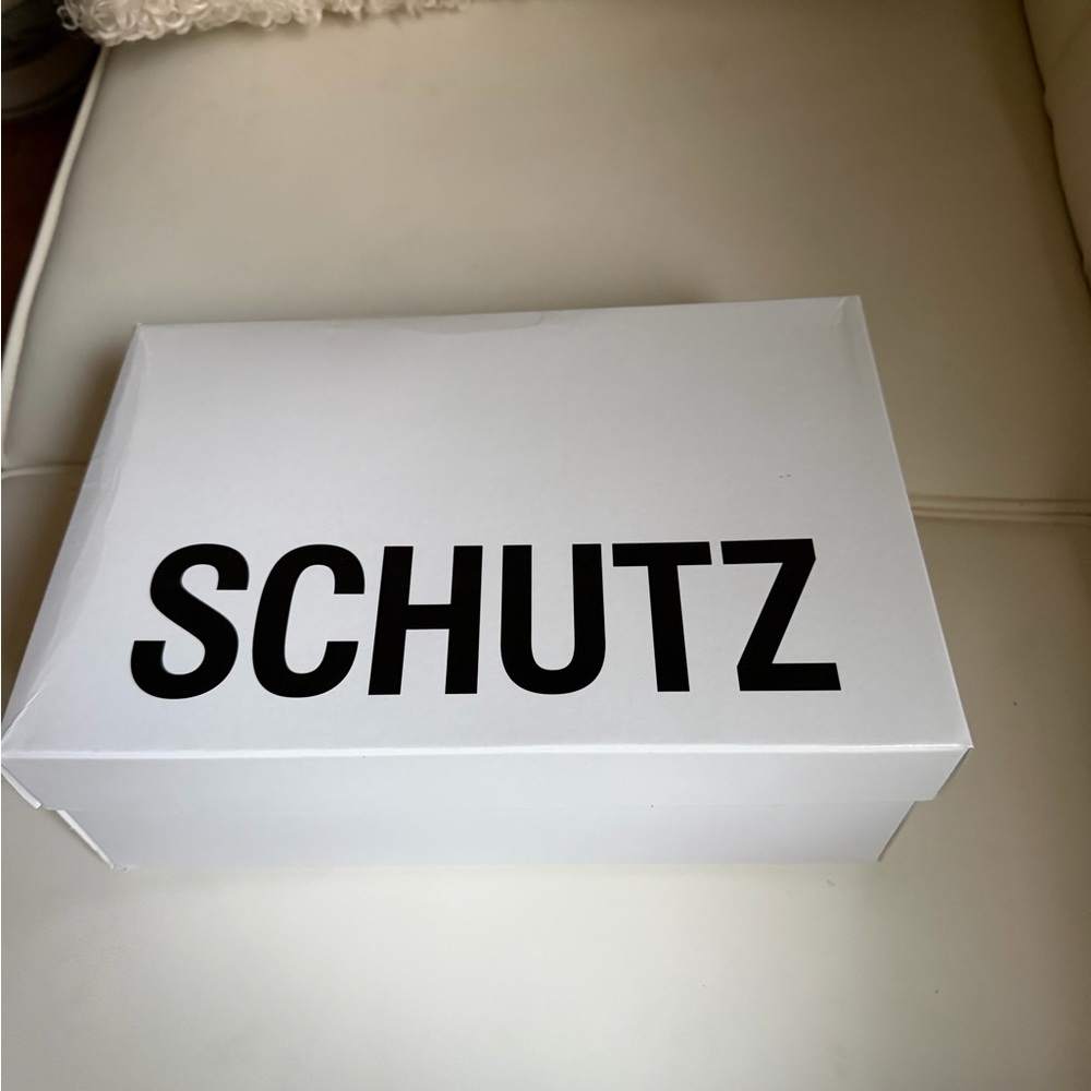 SCHUTZ Tan Snake Print Heels - Picture 9 of 10